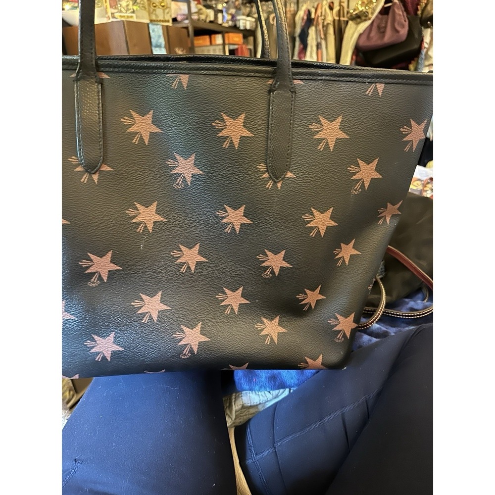 COACH LARGE CITY TOTE STAR CANYON PRINT COATED CANVAS BLACK W/STARS Ltd Edition - Picture 2 of 13